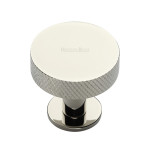 M Marcus Heritage Brass Knurled Disc Design Cabinet Knob with Rose 32mm 